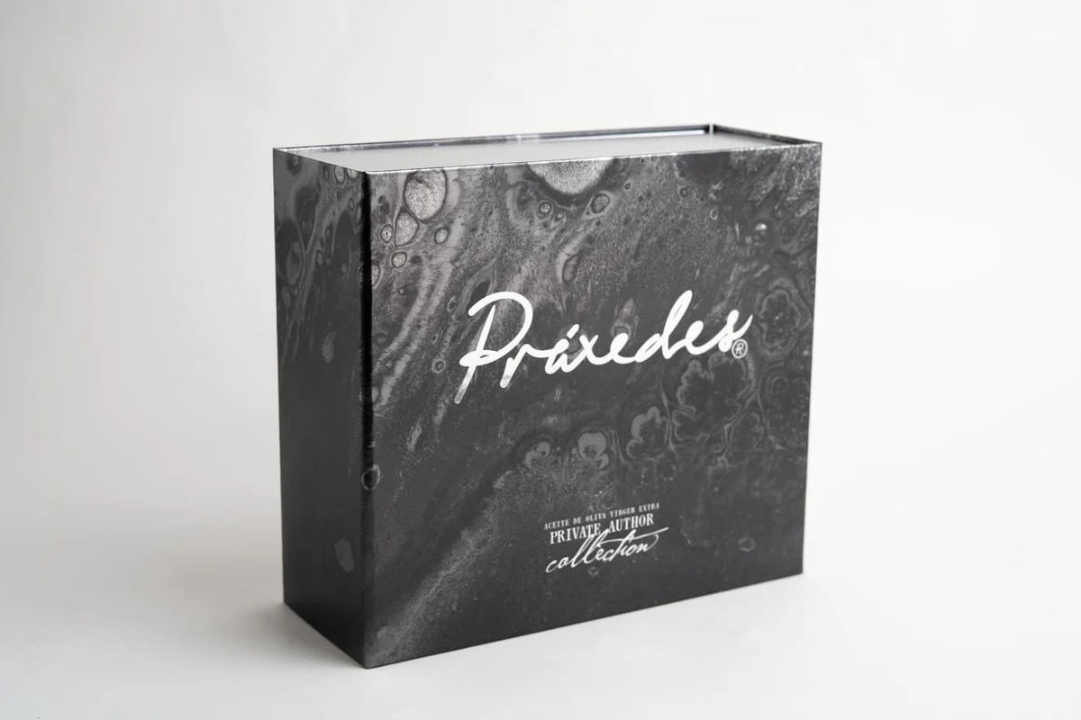 Estuche premium Praxedes Private Author Collection — caja negra de lujo